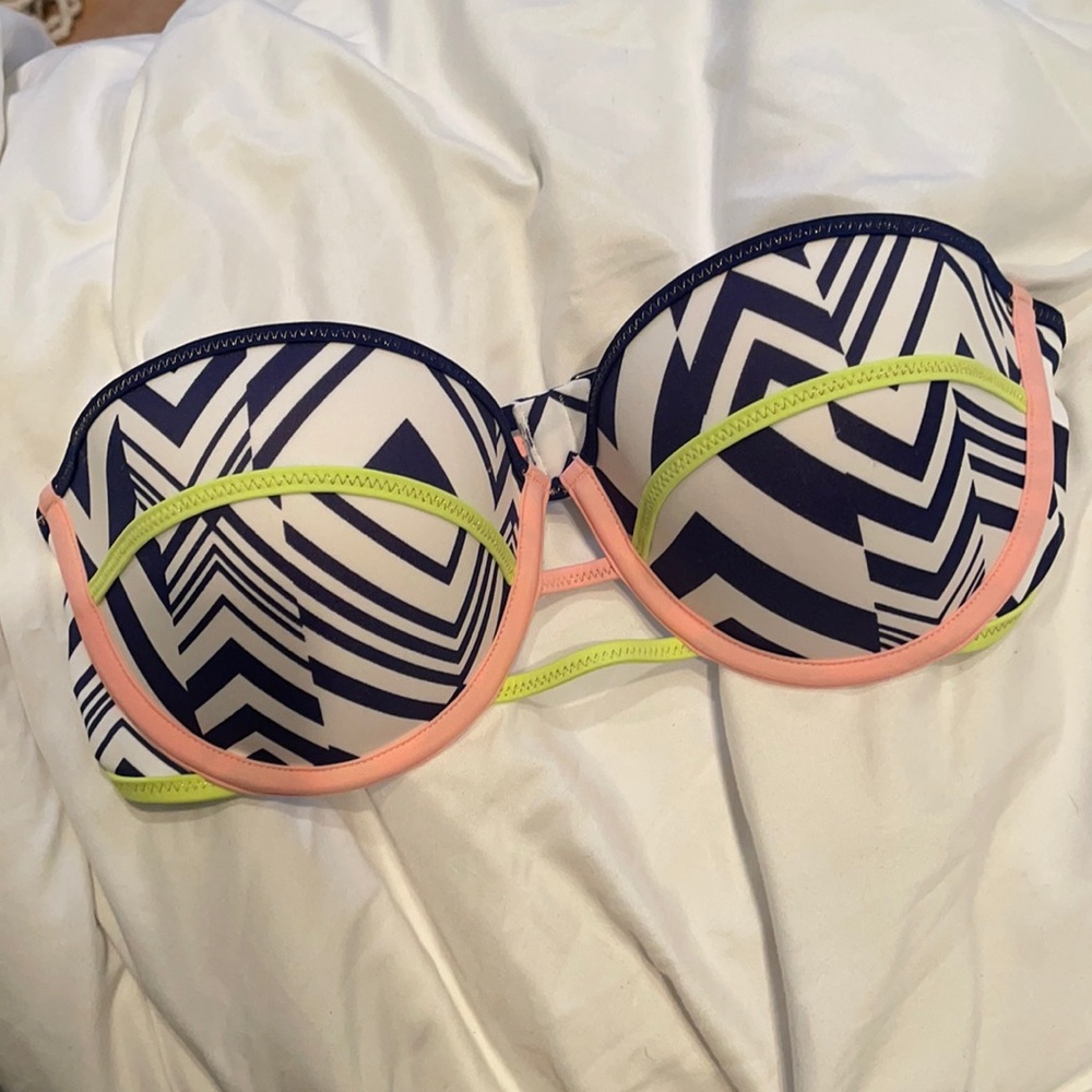 VS 34C Bikini Top The Flirt Bandeau Strappy Navy